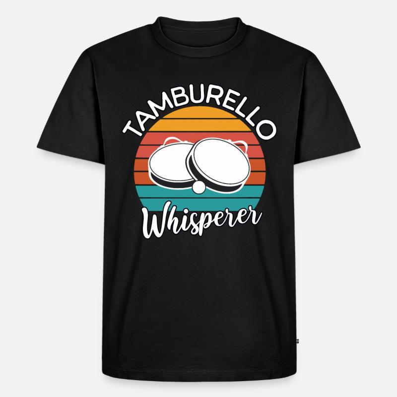 Tamburello Flüsterer - Männer Premium Bio T-Shirt - Schwarz