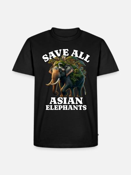 Save Asian Elephant - Men's Premium Organic T-Shirt - black
