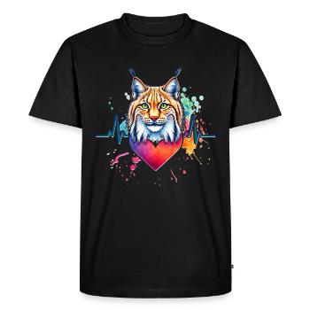 ECG de lynx ibérique - T-shirt Premium bio Homme - noir - Devant - Nico (187cm)