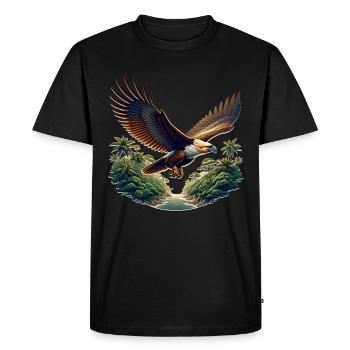 Monkey Eagle - Men's Premium Organic T-Shirt - black - Front - Nico (187cm)