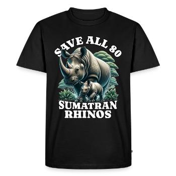 Save Rhino Nashorn - Men's Premium Organic T-Shirt - black - Front - Nico (187cm)