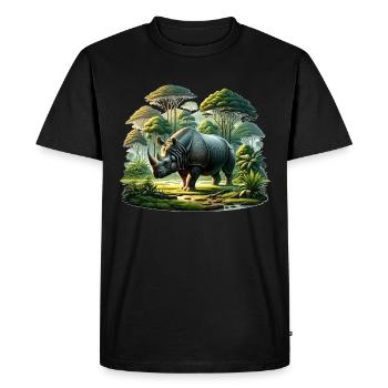 Rhino Nashorn - Men's Premium Organic T-Shirt - black - Front - Nico (187cm)