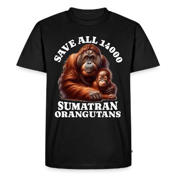 Save Orangutan - Men's Premium Organic T-Shirt - black - Front - Nico (187cm)