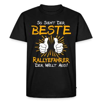 Idée cadeau pilote de rallye - T-shirt Premium bio Homme - noir - Devant - Nico (187cm)