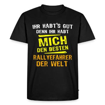 Cadeau pilote de rallye - T-shirt Premium bio Homme - noir - Devant - Nico (187cm)