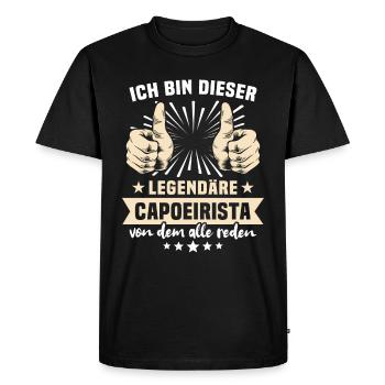 Dictons capoeiristes - T-shirt Premium bio Homme - noir - Devant - Nico (187cm)