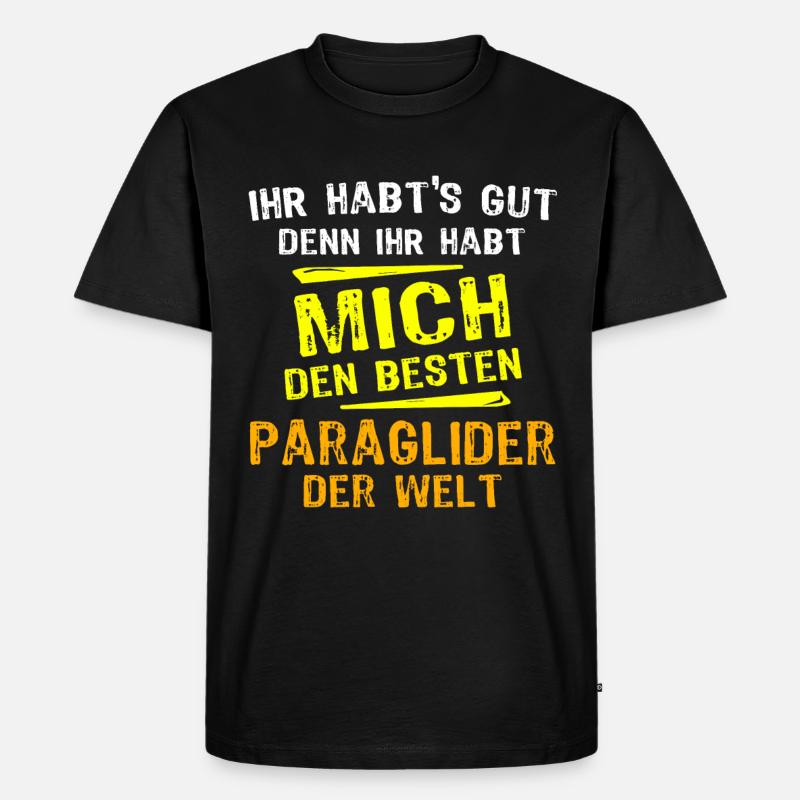 Paraglider Geschenk - Männer Premium Bio T-Shirt - Schwarz