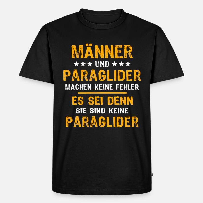Paraglider Paragliding - Männer Premium Bio T-Shirt - Schwarz