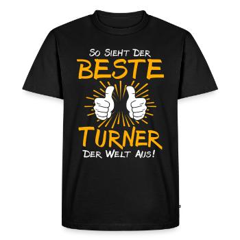 Turner Gift Idea - Men's Premium Organic T-Shirt - black - Front - Nico (187cm)