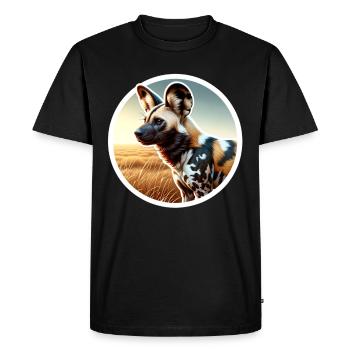 Chien de chasse peint - T-shirt Premium bio Homme - noir - Devant - Nico (187cm)