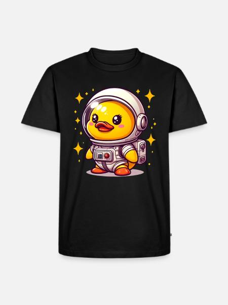 Astronaut Duck, Yellow Rubber Duck & Rubber Duck - Men's Premium Organic T-Shirt - black
