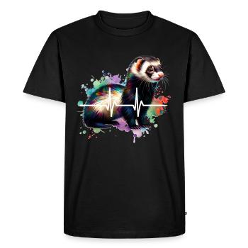 ECG d’Iltis Schwarzfussiltis - T-shirt Premium bio Homme - noir - Devant - Nico (187cm)
