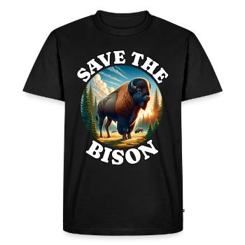 Bison Prairie Bison - Men's Premium Organic T-Shirt - black - Front - Nico (187cm)