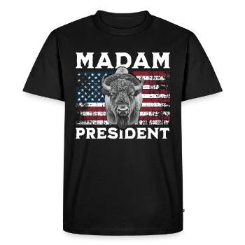 Bison États-Unis - T-shirt Premium bio Homme - noir - Devant - Nico (187cm)
