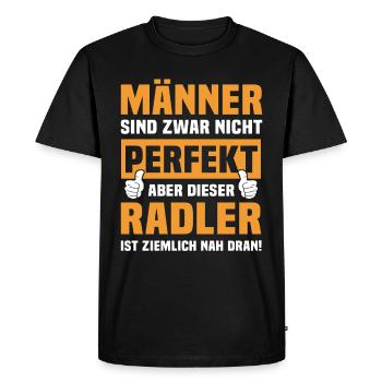 Dictons amusants de cyclistes - T-shirt Premium bio Homme - noir - Devant - Nico (187cm)