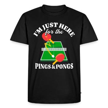Ping Pong - Men's Premium Organic T-Shirt - black - Front - Nico (187cm)