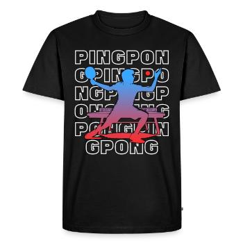 Ping-pong - T-shirt Premium bio Homme - noir - Devant - Nico (187cm)