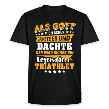 Triathlète Triathlon - T-shirt Premium bio Homme - noir - Devant - Nico (187cm)