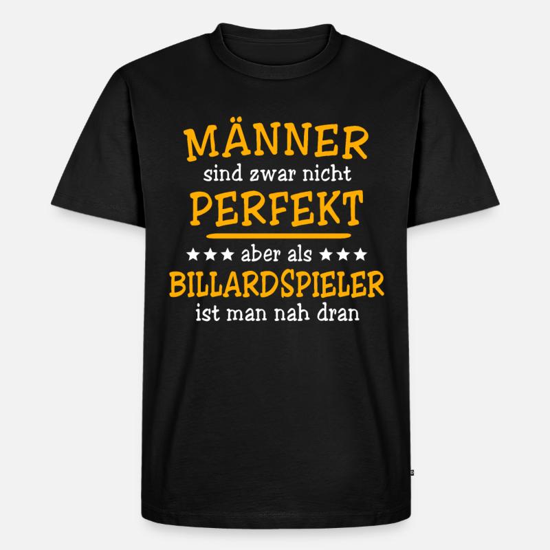 biBillardspieler Billard - Männer Premium Bio T-Shirt - Schwarz