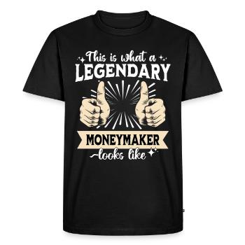 Legendary moneymaker - Men's Premium Organic T-Shirt - black - Front - Nico (187cm)