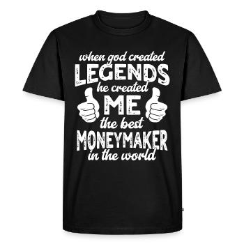 Best Money Maker Legend - Men's Premium Organic T-Shirt - black - Front - Nico (187cm)