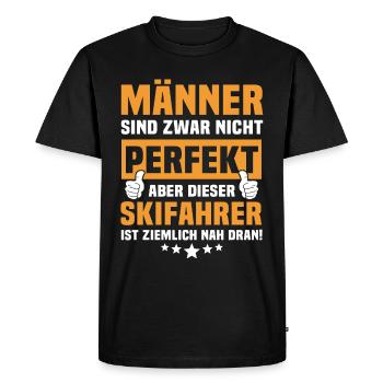 Dictons amusants de skieurs - T-shirt Premium bio Homme - noir - Devant - Nico (187cm)