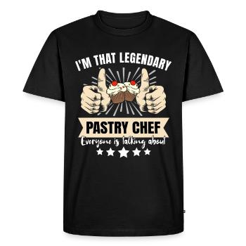 Legendary Pastry Chef - Men's Premium Organic T-Shirt - black - Front - Nico (187cm)