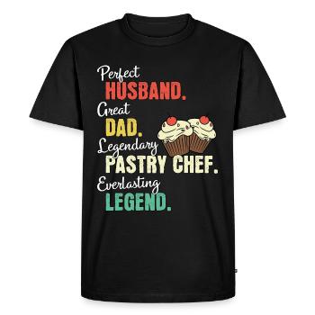 Papa Chef Pâtissier - T-shirt Premium bio Homme - noir - Devant - Nico (187cm)