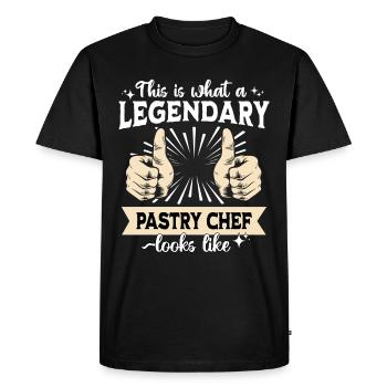 Legendary Pastry Chef - Men's Premium Organic T-Shirt - black - Front - Nico (187cm)