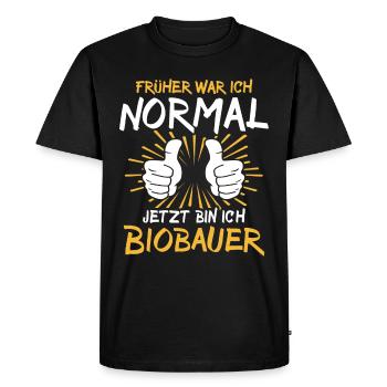 Organic farmer saying - Men's Premium Organic T-Shirt - black - Front - Nico (187cm)