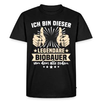 Organic Farmer Sayings - Men's Premium Organic T-Shirt - black - Front - Nico (187cm)