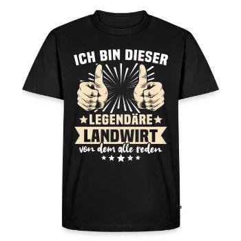 Farmer Sayings - Men's Premium Organic T-Shirt - black - Front - Nico (187cm)