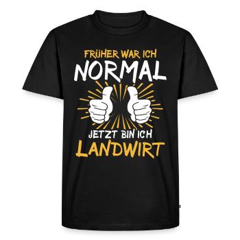 Farmer Saying - Men's Premium Organic T-Shirt - black - Front - Nico (187cm)