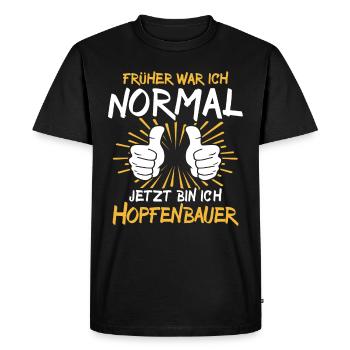 Hop farmer's saying - Men's Premium Organic T-Shirt - black - Front - Nico (187cm)