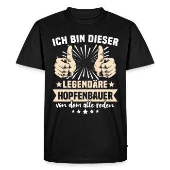 Dictons du producteur de houblon - T-shirt Premium bio Homme - noir - Devant - Nico (187cm)