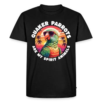 Drôles de dictons de perruche moine - T-shirt Premium bio Homme - noir - Devant - Nico (187cm)