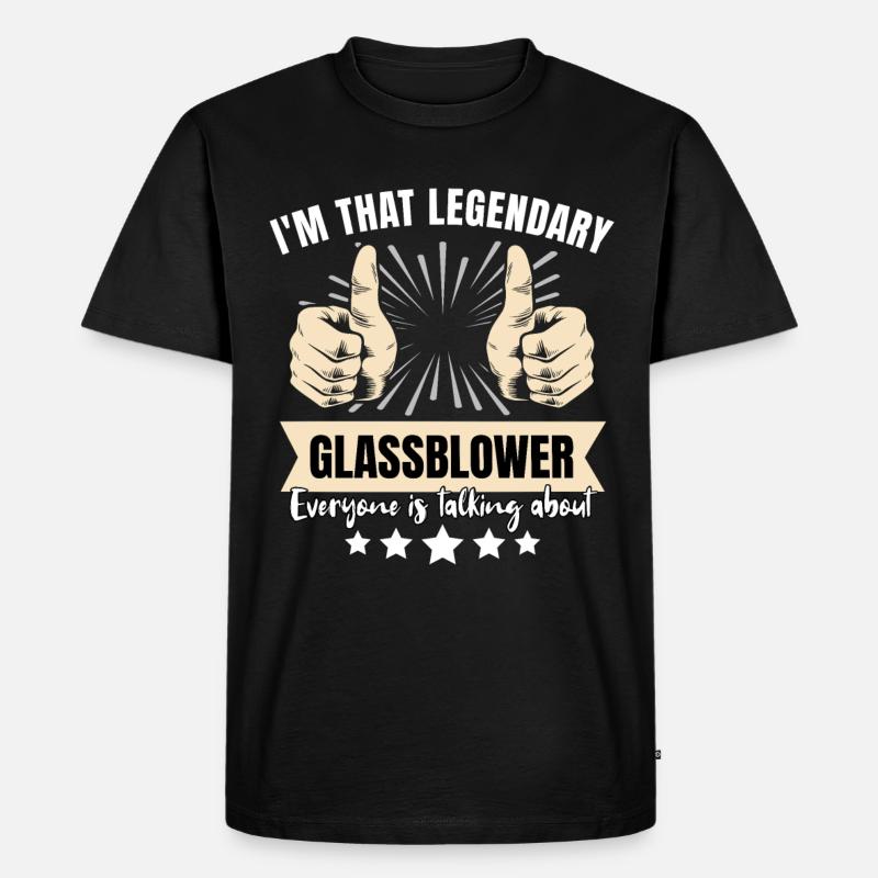 Legendärer Glasbläser - Männer Premium Bio T-Shirt - Schwarz