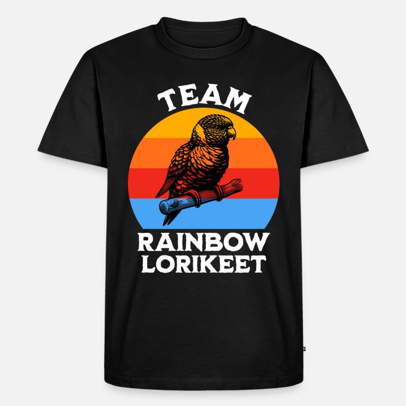 Team Regenbogenlori - Männer Premium Bio T-Shirt - Schwarz