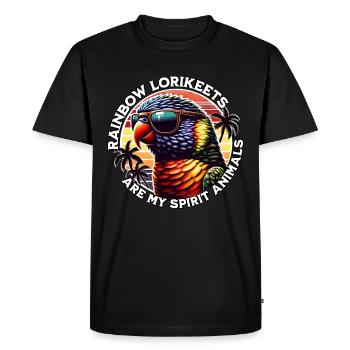 Funny rainbow lorikeet sayings - Men's Premium Organic T-Shirt - black - Front - Nico (187cm)