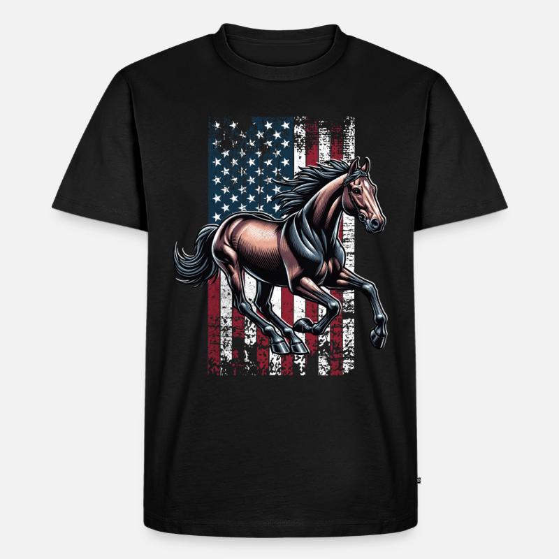 Standardbred US Traber - Männer Premium Bio T-Shirt - Schwarz