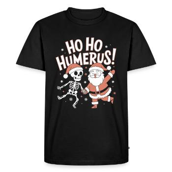 Ho Ho Humerus - Drôle de conception de Noël squelette - T-shirt Premium bio Homme - noir - Devant - Nico (187cm)