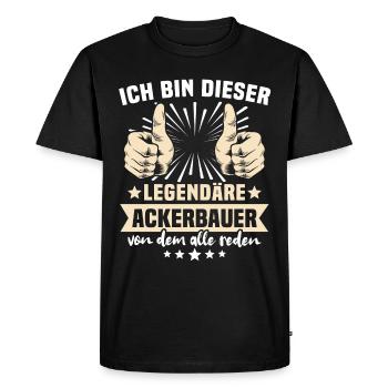 Farmer Sayings - Men's Premium Organic T-Shirt - black - Front - Nico (187cm)