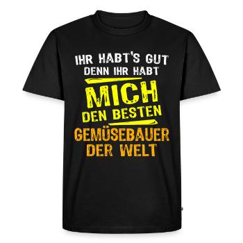 Vegetable farmer gift - Men's Premium Organic T-Shirt - black - Front - Nico (187cm)