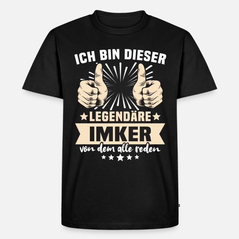 Imker Sprüche - Männer Premium Bio T-Shirt - Schwarz