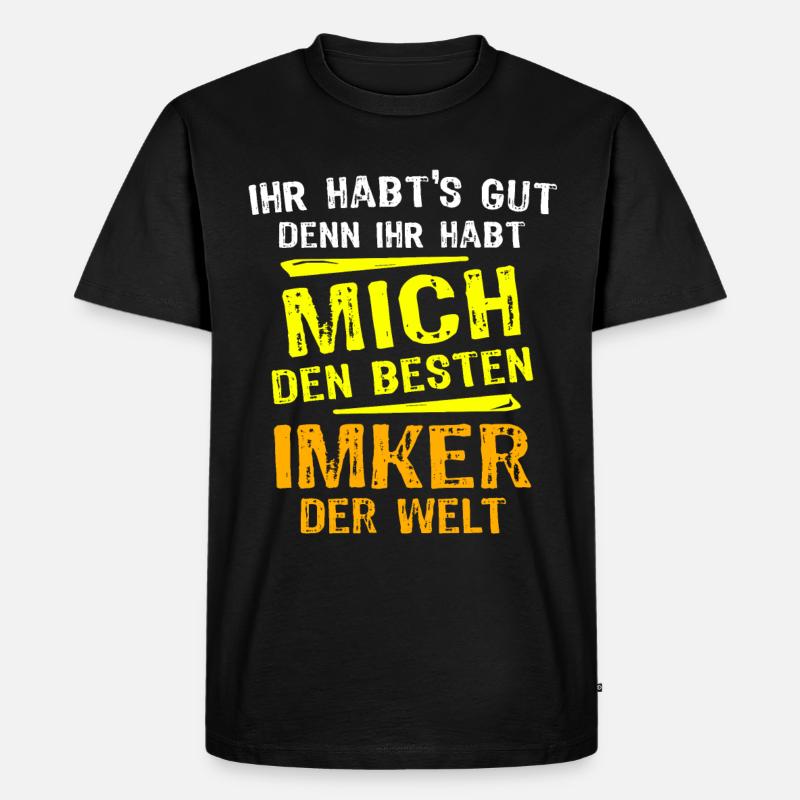 Imker Geschenk - Männer Premium Bio T-Shirt - Schwarz