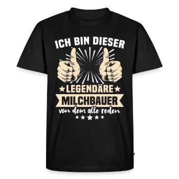 Dairy Farmer Sayings - Men's Premium Organic T-Shirt - black - Front - Nico (187cm)