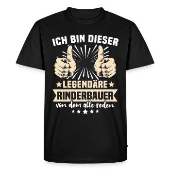 Dictons des éleveurs de bovins - T-shirt Premium bio Homme - noir - Devant - Nico (187cm)