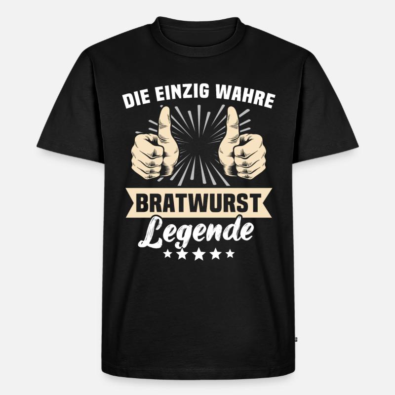Bratwurst Sprüche - Männer Premium Bio T-Shirt - Schwarz