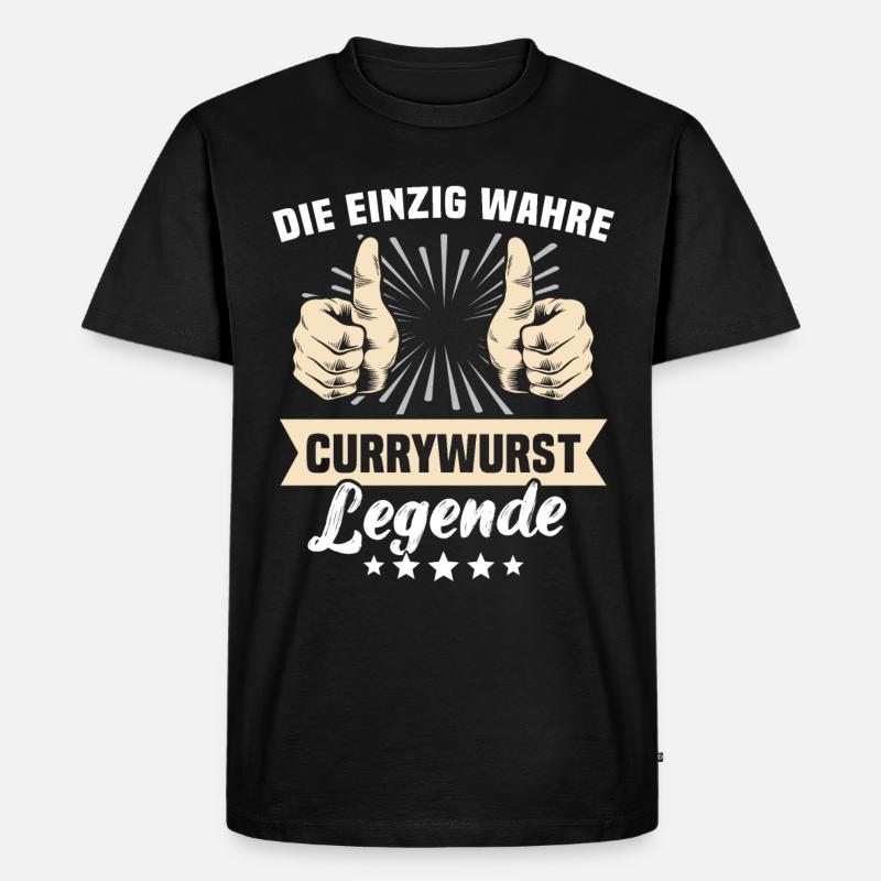 Currywurst Sprüche - Männer Premium Bio T-Shirt - Schwarz