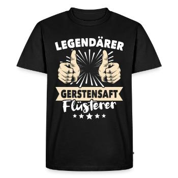 Dicton sur le jus d’orge - T-shirt Premium bio Homme - noir - Devant - Nico (187cm)
